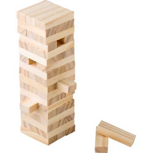 Wooden block tower game