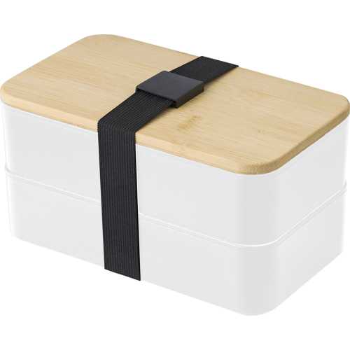 Double lunch box with Bamboo lid