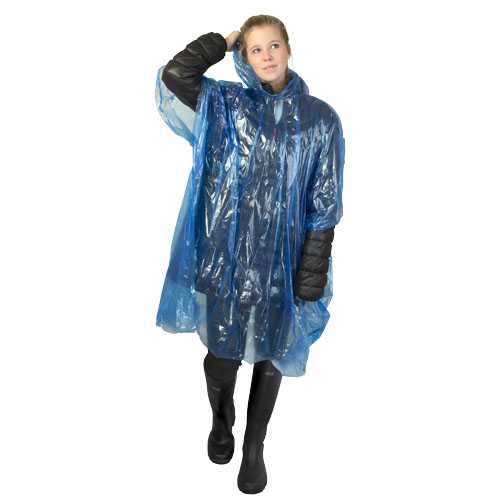 Ziva disposable rain poncho with storage pouch