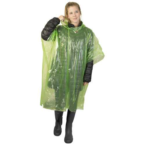 Ziva disposable rain poncho with storage pouch