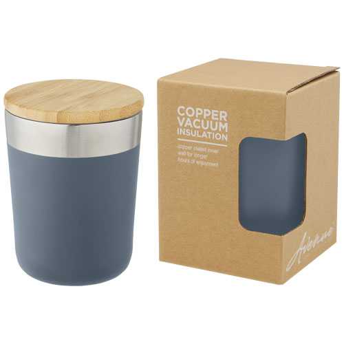 Lagan 330 ml copper vacuum insulated stainless steel tumbler with bamboo lid