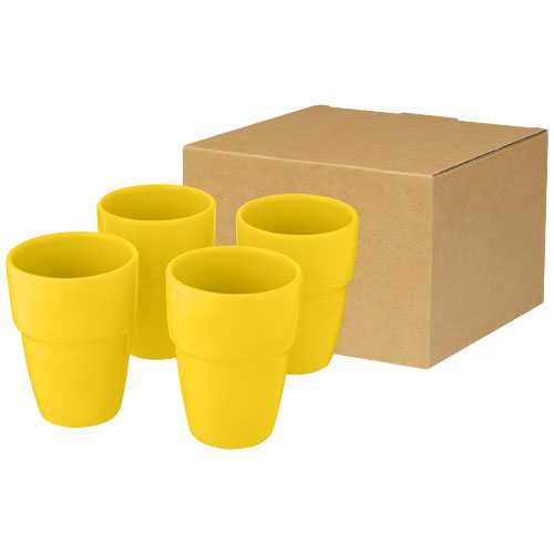 Staki 4-piece 280 ml stackable mug gift set