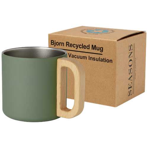 Bjorn 360 ml RCS certified recycled stainless steel mug with copper vacuum insulation