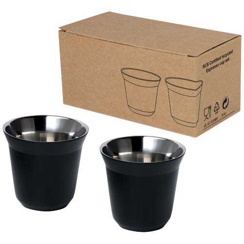 Duo 80 ml RCS certified stainless steel espresso cup set 