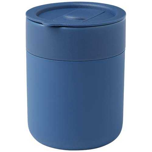 Java 330 ml ceramic tumbler with silicone wrap and plastic lid