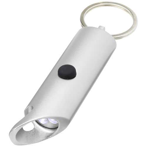 Flare RCS recycled aluminium IPX LED light and bottle opener with keychain