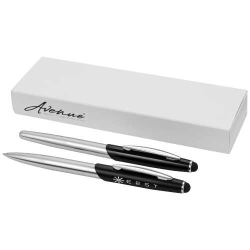 Geneva stylus ballpoint pen and rollerball pen set (blue ink)