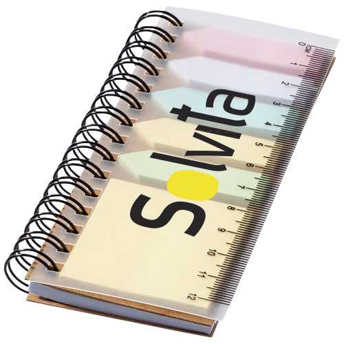 Spinner spiral notebook with coloured sticky notes