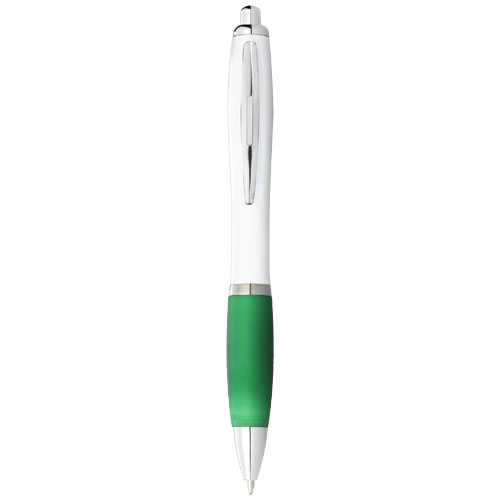 Nash ballpoint pen white barrel and coloured grip