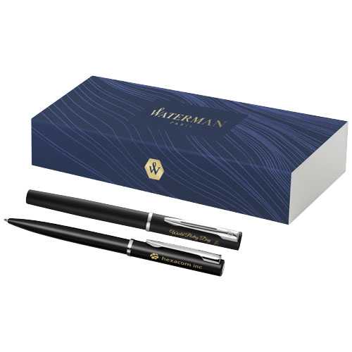 Waterman Allure ballpoint and rollerball pen set (blue ink)