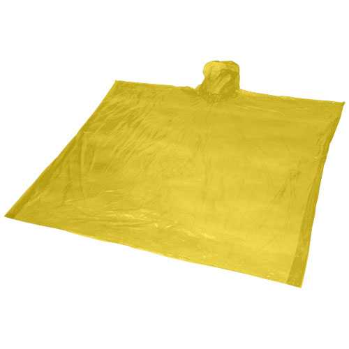 Mayan recycled plastic disposable rain poncho with storage pouch