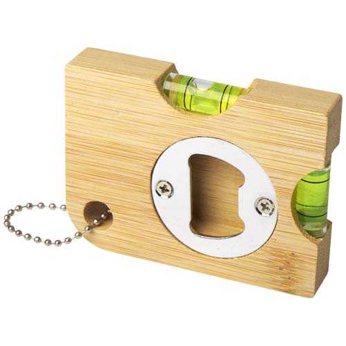 Levo bamboo bottle opener with level 