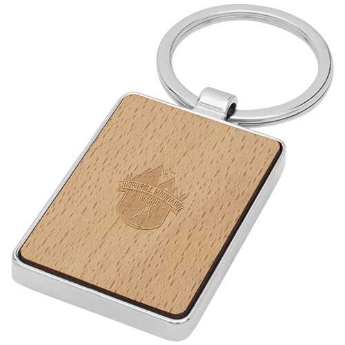 Mauro beech wood rectangular keychain