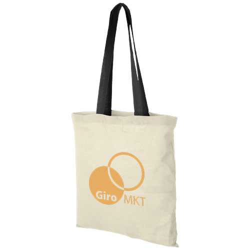 Nevada 100 g/m² cotton tote bag coloured handles 7L