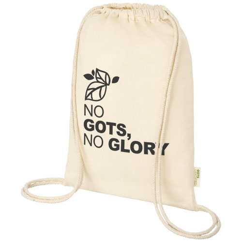 Orissa 100 g/m² organic cotton drawstring bag 5L