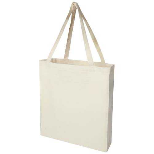 Madras 140 g/m² GRS recycled cotton gusset tote bag