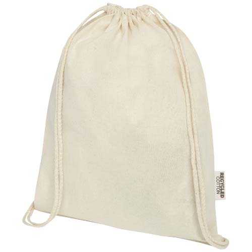 Oregon 140 g/m² GRS recycled cotton drawstring bag