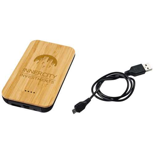 Future 6000 mAh bamboo/fabric wireless power bank