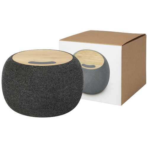 Ecofiber bamboo/RPET Bluetooth® speaker and wireless charging pad