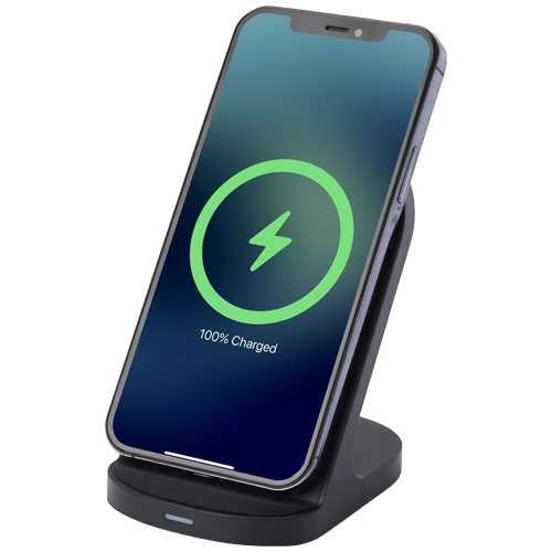 Loop 15W dual coil RCS recycled plastic wireless charging stand