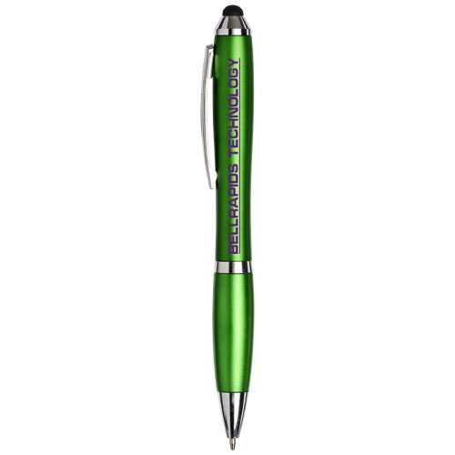 Curvy stylus ballpoint pen