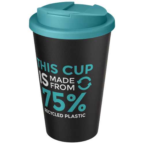 Americano® Eco 350 ml recycled tumbler with spill-proof lid