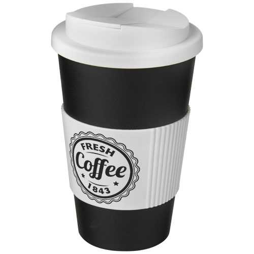 Americano® 350 ml tumbler with grip & spill-proof lid