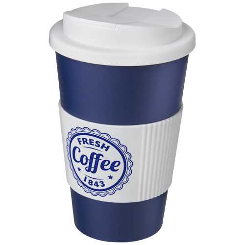 Americano® 350 ml tumbler with grip & spill-proof lid