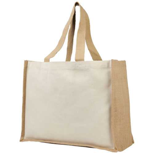 Varai 320 g/m² canvas and jute shopping tote bag 23L