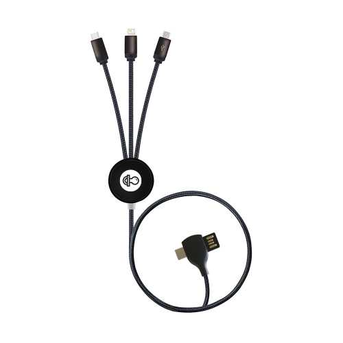 C24 3 in 1 Multi Charging RPET Cable with LED logo