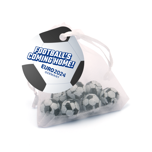 Euro 2024 - Organza Bag - Chocolate Footballs