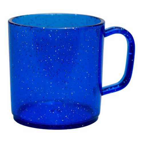 Plastic Mug Blue Glitter