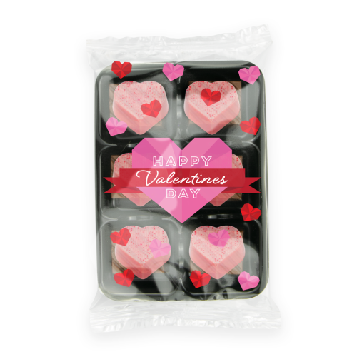 Valentines - Flow Wrapped Tray - Raspberry Heart - Chocolate Truffles