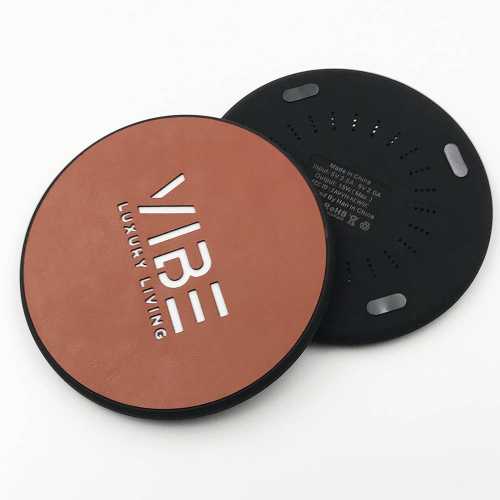 W36 15W Wireless Charging Pad with Leather