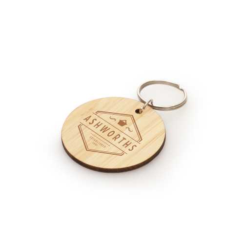 Circular Bamboo Keyring