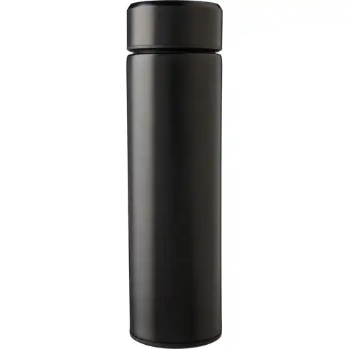 Stainless steel double walled flask with tea strainer (425ml)