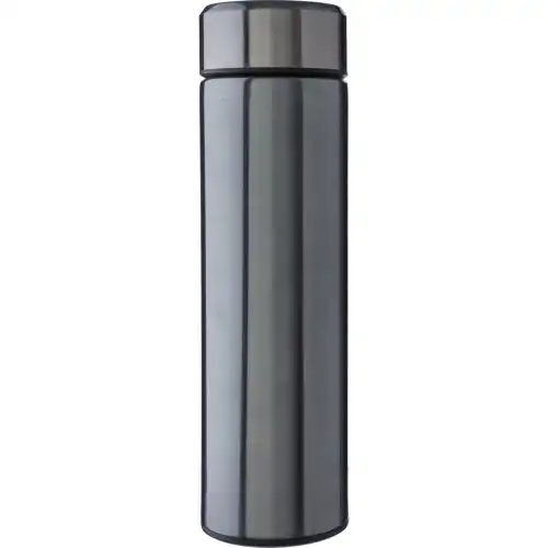 Stainless steel double walled flask with tea strainer (425ml)