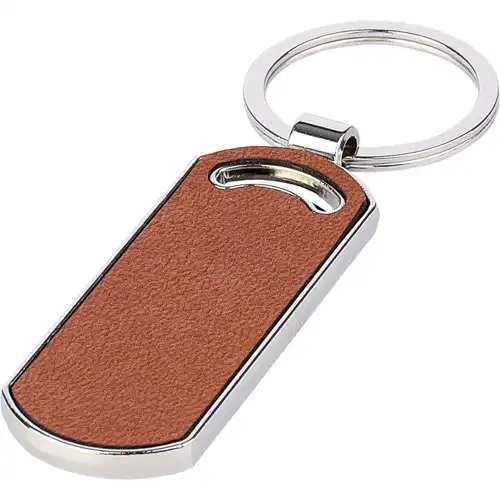 Recycled leather keychain