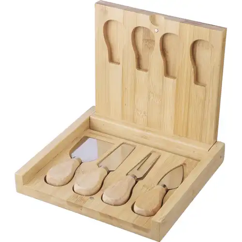 Bamboo cheese board set (5pc)