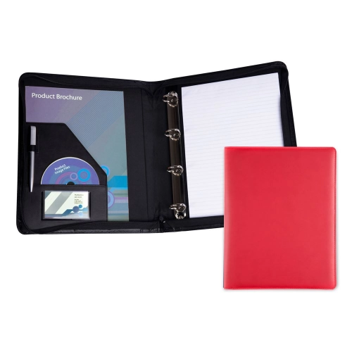 Zipped A4 Ring Binder in Soft Touch Vegan Torino PU.