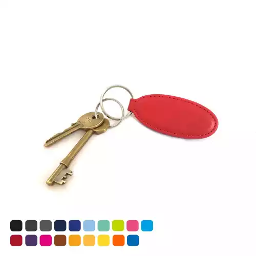 Oval Key Fob in Soft Touch Vegan Torino PU. 