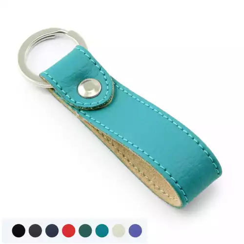 Recycled ELeather Loop Key Fob, made in the UK in a choice of 8 colours.