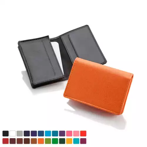 Business Card Dispenser in Belluno, a vegan coloured leatherette with a subtle grain.