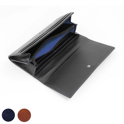  Accent Sandringham Nappa Leather Luxury Purse, with accent stitching in a  choice of black, navy or brown.