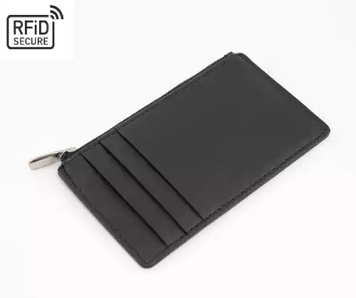 Sandringham Nappa Leather RFID Protected Card Wallet with Side Zip