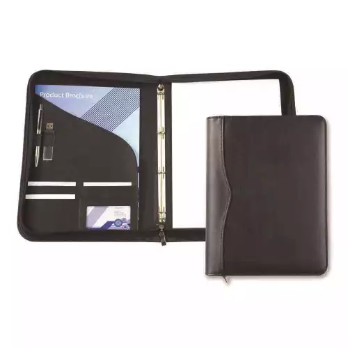 Black Houghton A4 Zipped Ring Binder