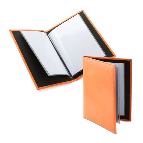 A5 Wine List or Menu Holder in Belluno, a vegan coloured leatherette with a subtle grain.