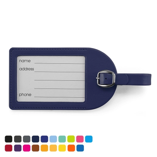 Large Luggage Tag in Soft Touch Vegan Torino PU. 