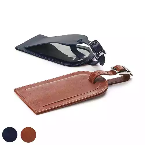 Luggage Tag in Accent Sandringham Nappa Leather Colours