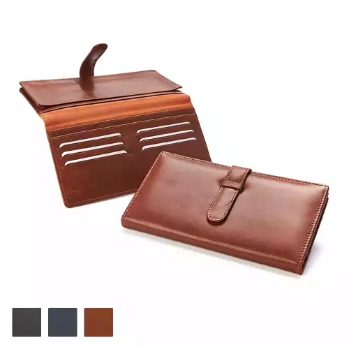 Accent Sandringham Nappa Leather Colours, Deluxe Travel Wallet with Strap